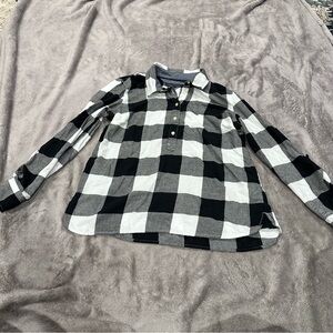 Black and White Buffalo Plaid Plaid Long Sleeve Shirt